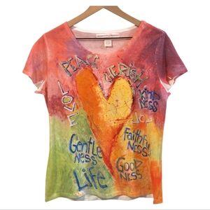 Leoma Lovegrove Soul Food Heart Virtues Tie-Dye Short Sleeve Tee Large